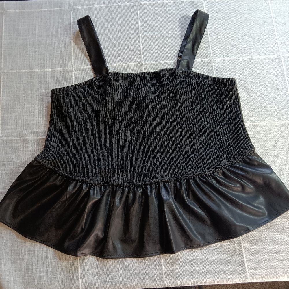 Torrid Faux Leather Black Sleeveless Women's Top NWT
